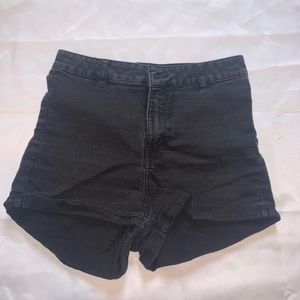 Black jean shorts